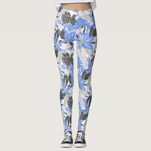 Contour Hawaii Tropical Lily en Protea Floral Leggings (Voorkant)
