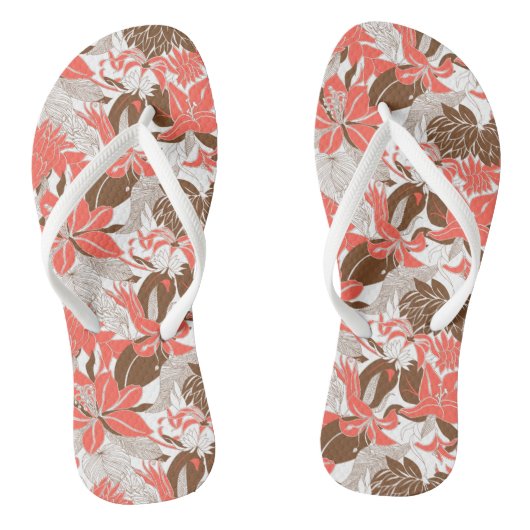 Contour Hawaii Tropical Lily en Protea Floral Teenslippers (Voetbed)