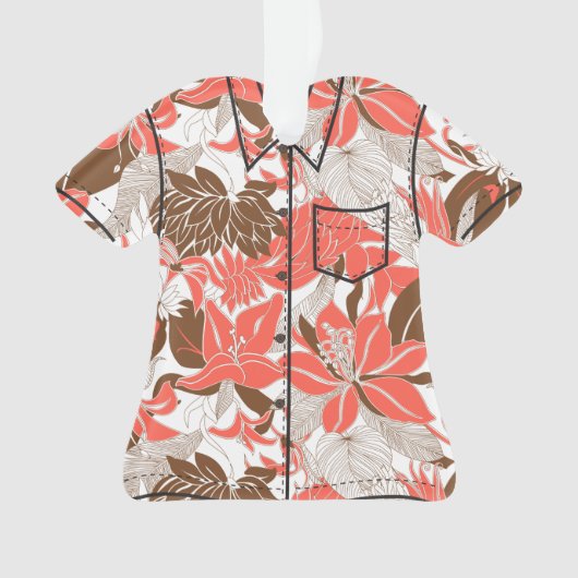 Contour Hawaii Tropical Lily Protea Aloha Shirt Ornament (voorkant)