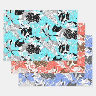 Contour Hawaii Tropical Lily & Protea Floral Trio Inpakpapier Vel