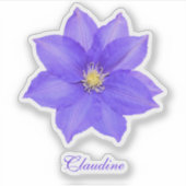 Contour Paarse Clematis Vinyl Stickers (Voorkant)