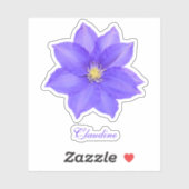 Contour Paarse Clematis Vinyl Stickers (Vel)