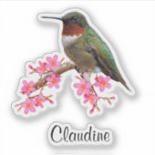 Contour Pink Flowers & Hummingbird Vinyl Stickers (Voorkant)