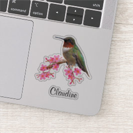 Contour Pink Flowers & Hummingbird Vinyl Stickers