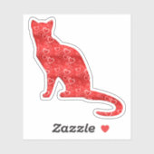 Contour rode hartkat-liefde sticker (Vel)