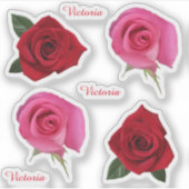 Contour Roze & Rode Rozen Vinyl Stickers (Voorkant)