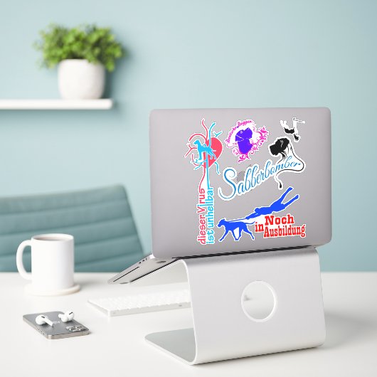 Contour Sticker Afbeelding Great Dane (Laptop op bureau)