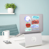Contour Sticker Collectie van schoolpsycholoog (Laptop op bureau)