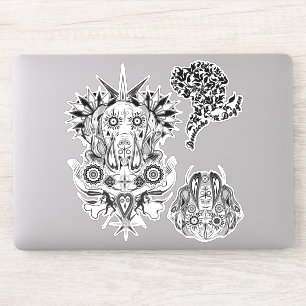 Contour sticker Dogge tatoeage stijl