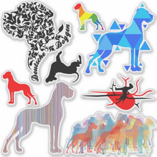 Contour Sticker Dogge Tattoo Stijl (Voorkant)