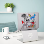 Contour Sticker Dogge Tattoo Stijl (Laptop op bureau)