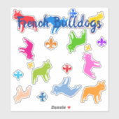 Contour Sticker Franse Bulldoggen (Vel)