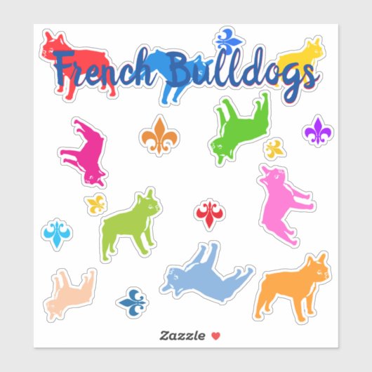 Contour Sticker Franse Bulldoggen (Vel)
