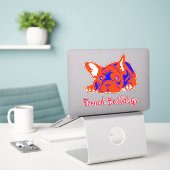 Contour Sticker French Bulldogs (Laptop op bureau)