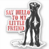 Contour Sticker grappige Grote Dane (Voorkant)