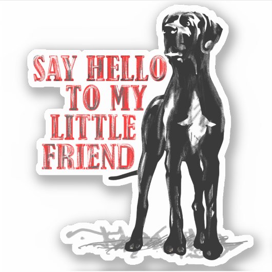 Contour Sticker grappige Grote Dane (Voorkant)