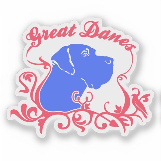 Contour Sticker grappige Grote Dane (Voorkant)