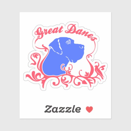 Contour Sticker grappige Grote Dane (Vel)