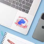 Contour Sticker grappige Grote Dane (Laptop met iPhone)