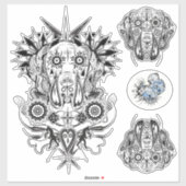 Contour Sticker Great Dane Tattoo Style (Vel)