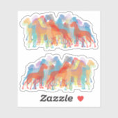 Contour Sticker Great Danes Kleurrijk (Vel)