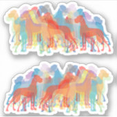 Contour Sticker Great Danes Kleurrijk (Voorkant)