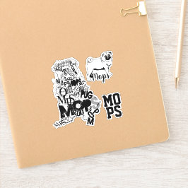 Contour Sticker Pug Hond