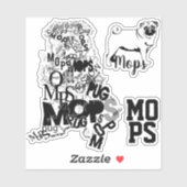 Contour Sticker Pug Hond (Vel)