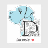 Contour Sticker Text Great Dane (Vel)