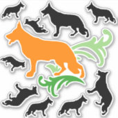 Contour Stickers Duitse Herdershond (Voorkant)