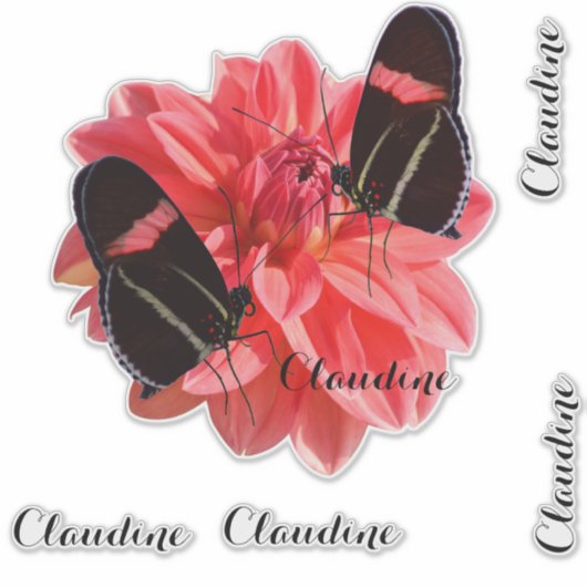 Contour Vinyl Sticker Bagage Vlinder Dahlia (Voorkant)