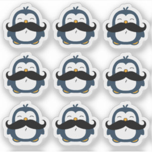 Contour voor snor van de Penguin-reeks Sticker