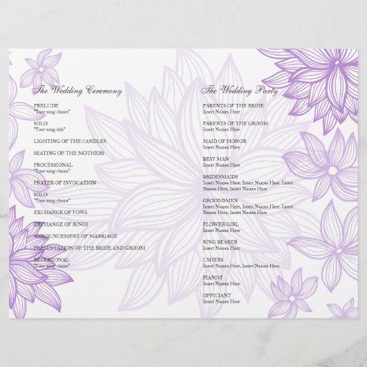 Contourde Lila brochure van het Beridenprogramma (Achterkant)