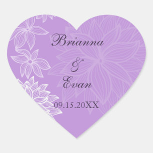 Contoured Bloom Lila bruiloft Sticker