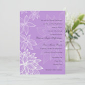 Contoured Bloom Lila bruiloft uitnodiging (Staand voorkant)