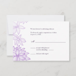 Contoured Bloom Sering antwoordkaart RSVP Kaartje