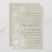 Contoured Bloom Taupe Bruiloft Uitnodiging (Voorkant / Achterkant)