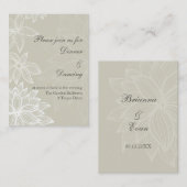 Contoured Bloom Taupe Receptie Kaart (Voorkant / Achterkant)