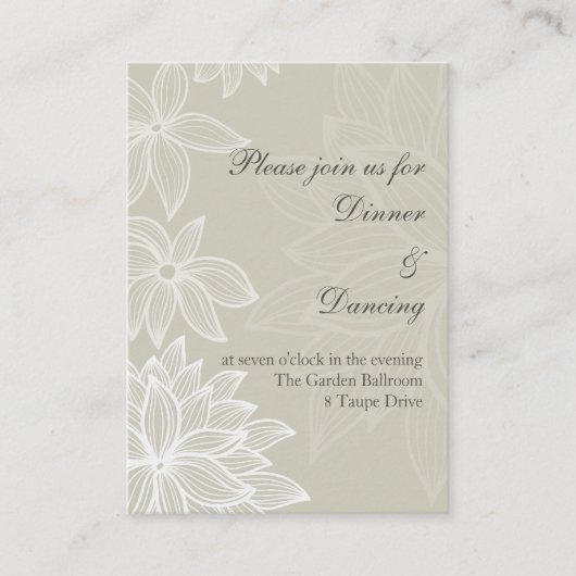 Contoured Bloom Taupe Receptie Kaart (Voorkant)