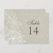 Contoured Bloom Taupe Tafelnummer Kaart (Voorkant / Achterkant)