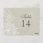 Contoured Bloom Taupe Tafelnummer Kaart (Achterkant)
