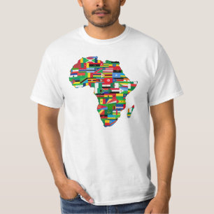 Contourontwerp van het Afrika-werelddeel T-shirt