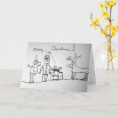 Contourtekening Kerstmis Kaart (Gele Bloem)