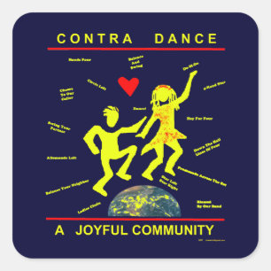 Contra Dance Gifts Vierkante Sticker