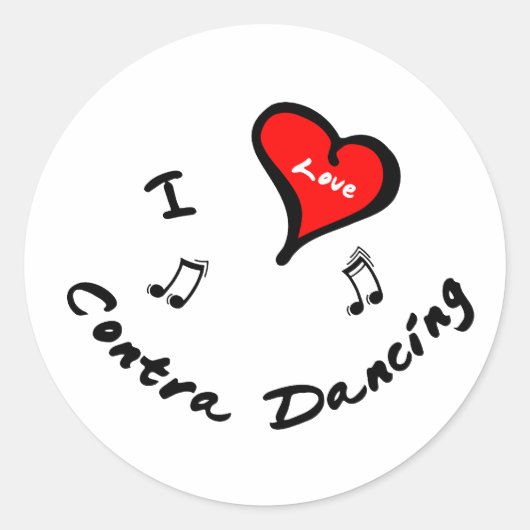 Contra-dansende items - I hartcontra-dansen Ronde Sticker (Voorkant)
