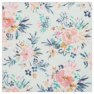 CONTRA FLAUNT YA Aqua Romantic Floral Stof
