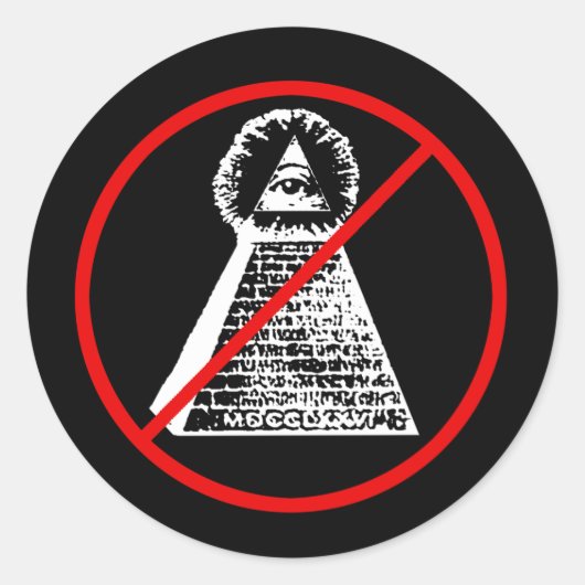 Contra os Illuminati Ronde Sticker (Voorkant)