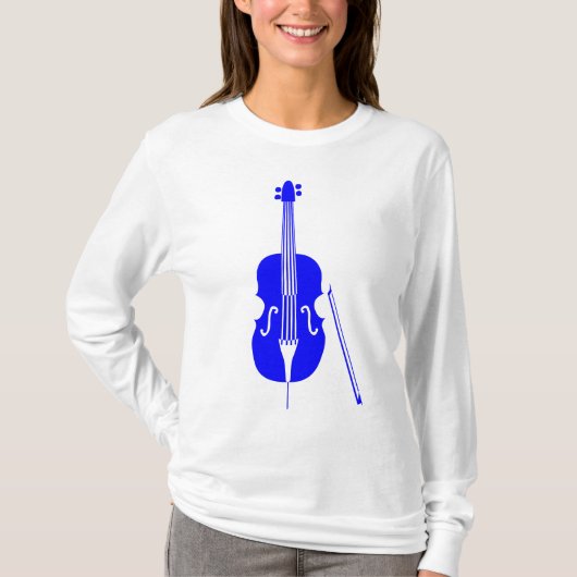 Contrabas - Blauw T-shirt (Voorkant)
