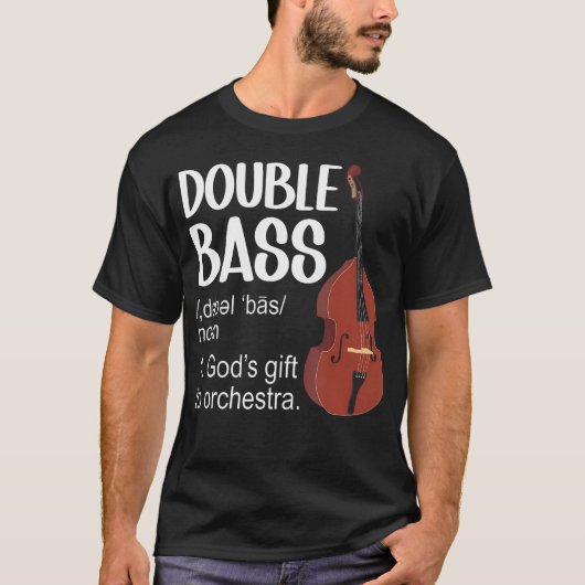 Contrabas Definitie Contrabas Speler Dubbel T-shirt (Voorkant)