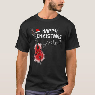 Contrabas Kerstbasist Jazzmuzikant Muziek T-shirt